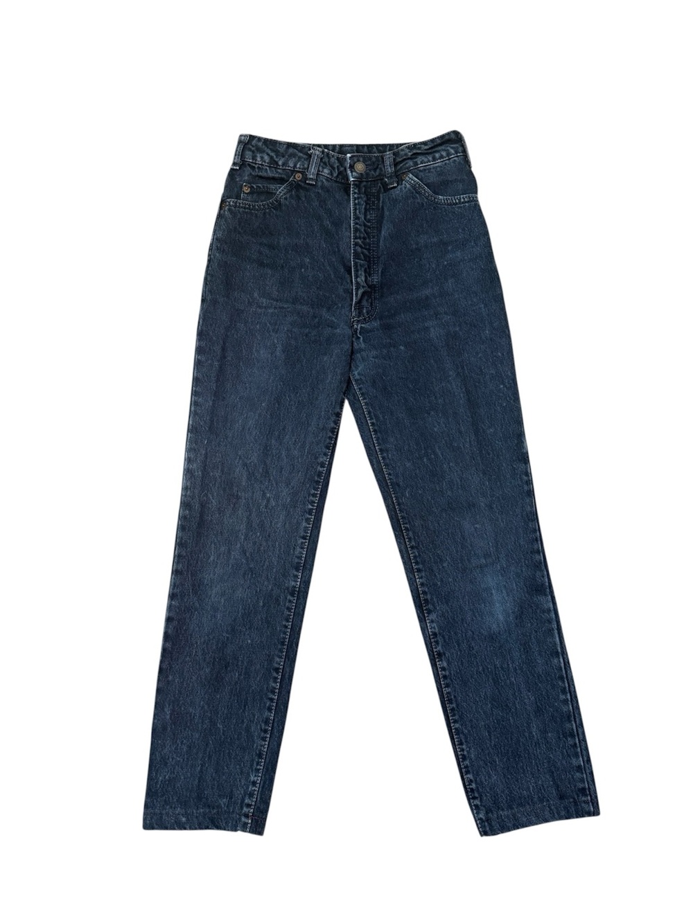 VTG Big John 73102 High Rise Straight Jeans Japan Dark Wash Tag 28 Fits Size 25